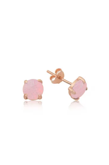 Gümüş Pembe Opal Taş Küpe Gümüş Pembe Opal Taş Küpe