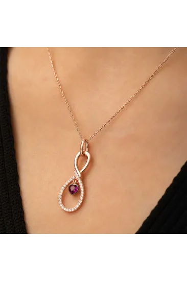 Gümüş Rose Sonsuz Kalp Kolye Gümüş Rose Sonsuz Kalp Kolye