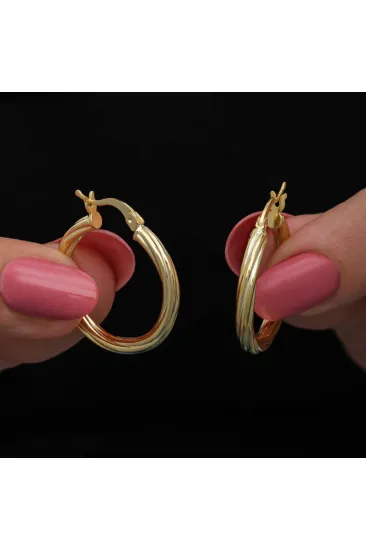 Gümüş Gold 3 mm Burgu Şarnel Küpe Gümüş Gold 3 mm Burgu Şarnel Küpe