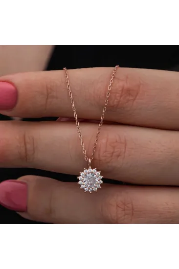 Gümüş Rose Minimal Yuvarlak Anturaj Kadın Kolye Gümüş Rose Minimal Yuvarlak Anturaj Kadın Kolye