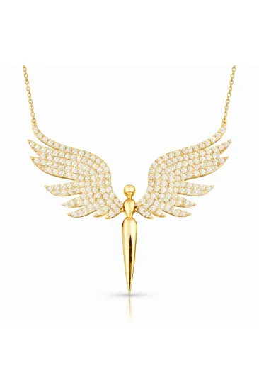 Gümüş Gold Mikail Meleği Kadın Kolye Gümüş Gold Mikail Meleği Kadın Kolye