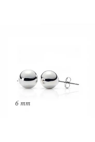 Gümüş Top Küpe - 6 mm Gümüş Top Küpe - 6 mm