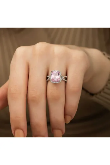 Gümüş Pembe Baget Bayan Yüzük Gümüş Pembe Baget Bayan Yüzük