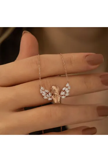 Gümüş Rose Kanatlı Melek Kolye Gümüş Rose Kanatlı Melek Kolye