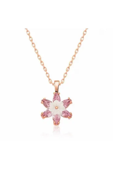 Gümüş Rose Pembe Lotus Çiçeği Kolye Gümüş Rose Pembe Lotus Çiçeği Kolye