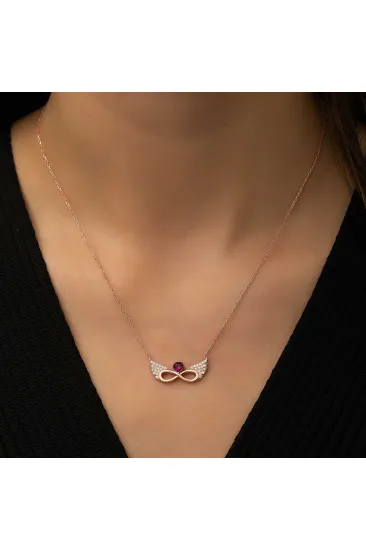 Gümüş Rose Kanatlı Sonsuz Kalp Kolye Gümüş Rose Kanatlı Sonsuz Kalp Kolye