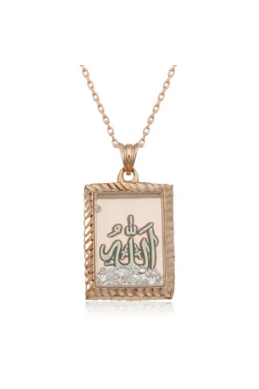Gümüş Rose Allah Yazılı Kadın Kolye Gümüş Rose Allah Yazılı Kadın Kolye