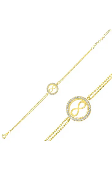 Gümüş Gold Sonsuzluk Bayan Bileklik
