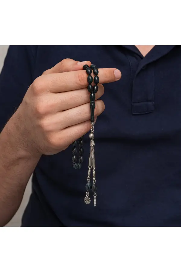 Metal Püsküllü Sıkma Kehribar Tesbih Metal Püsküllü Sıkma Kehribar Tesbih