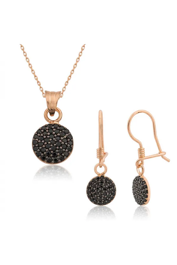 Gümüş Siyah Yuvarlak Bayan Set Gümüş Siyah Yuvarlak Bayan Set