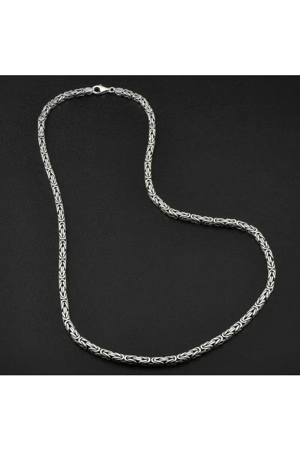 Gümüş Kral Zincir - 6 mm Köşeli Gümüş Kral Zincir - 6 mm Köşeli