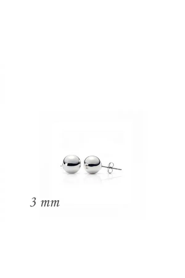Gümüş Top Küpe - 3 mm Gümüş Top Küpe - 3 mm
