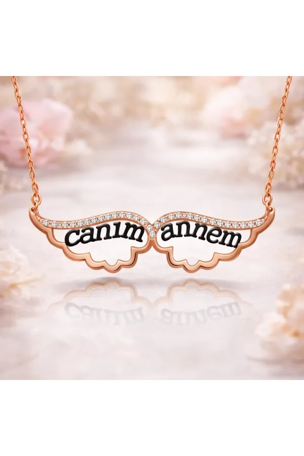 Gümüş Melek Canım Annem Bayan Kolye Gümüş Melek Canım Annem Bayan Kolye