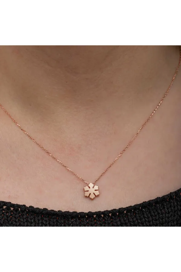 Gümüş Rose Minimal Kar Tanesi Kadın Kolye Gümüş Rose Minimal Kar Tanesi Kadın Kolye