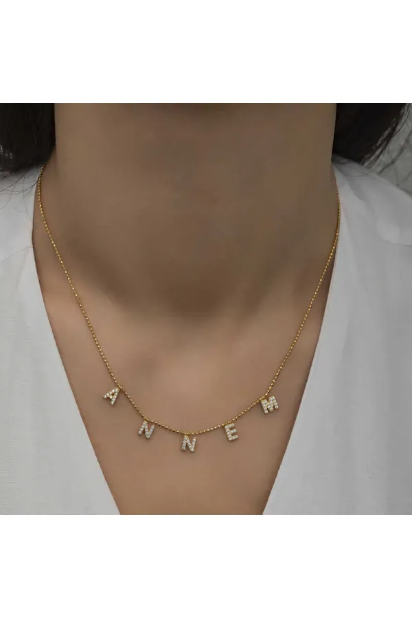 Gümüş Gold Annem Yazılı Bayan Kolye Gümüş Gold Annem Yazılı Bayan Kolye