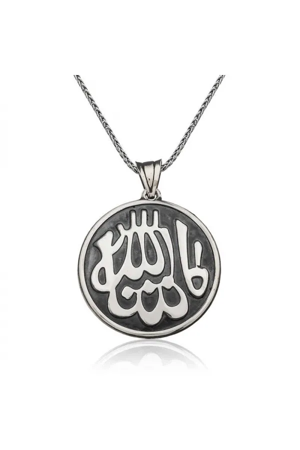 Gümüş Maşallah Yazılı Kolye Gümüş Maşallah Yazılı Kolye