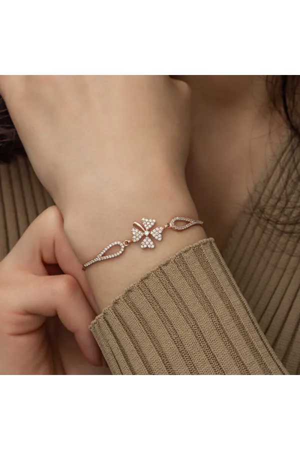 Gümüş Rose Yonca Bileklik Gümüş Rose Yonca Bileklik