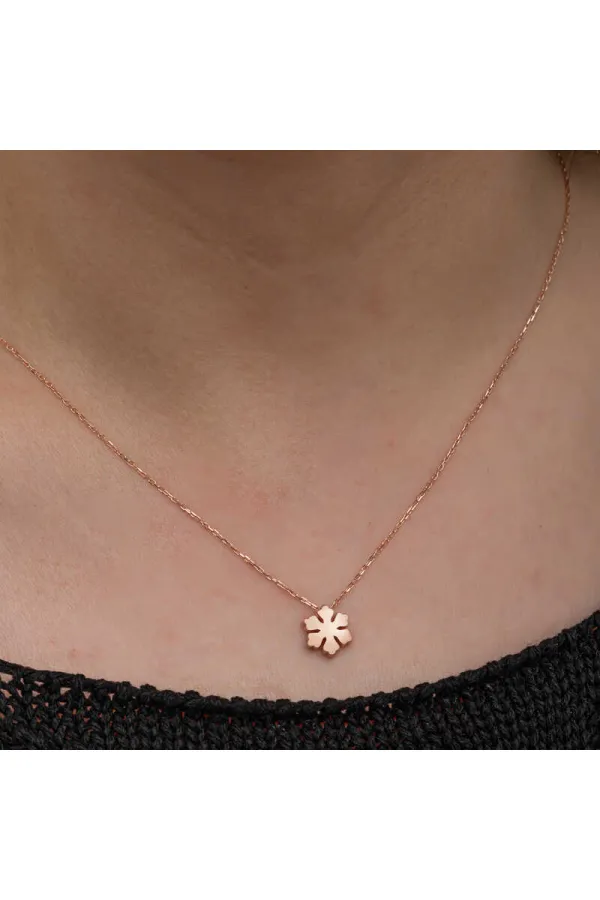 Gümüş Rose Minimal Kar Tanesi Kadın Kolye Gümüş Rose Minimal Kar Tanesi Kadın Kolye