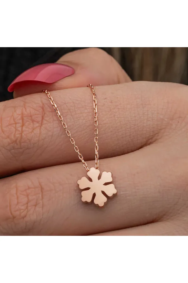Gümüş Rose Minimal Kar Tanesi Kadın Kolye Gümüş Rose Minimal Kar Tanesi Kadın Kolye