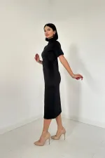 Siyah Balıkçı Yaka Elbise Siyah Balıkçı Yaka Elbise