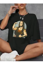 Baskılı Oversize T-shirt - Siyah Baskılı Oversize T-shirt - Siyah