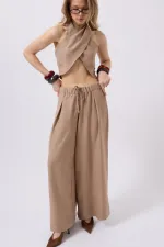 Düşük Bel Oversize Keten Pantolon Düşük Bel Oversize Keten Pantolon