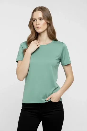 T-Shirt Bisiklet Yaka Slim Fit Likralı Tişört Günlük Basic Body - Mint Yeşili T-Shirt Bisiklet Yaka Slim Fit Likralı Tişört Günlük Basic Body - Mint Yeşili