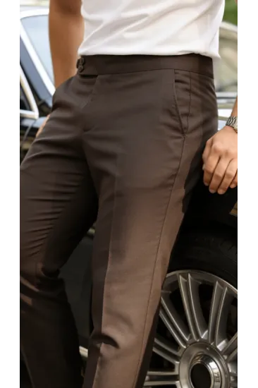 Erkek Toka Detaylı Oldmoney Kumaş Pantolon Erkek Toka Detaylı Oldmoney Kumaş Pantolon