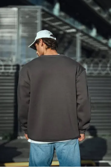 Kışlık Bisiklet Yaka Üç İplik Basic SweatShirt - Antrasit Kışlık Bisiklet Yaka Üç İplik Basic SweatShirt - Antrasit