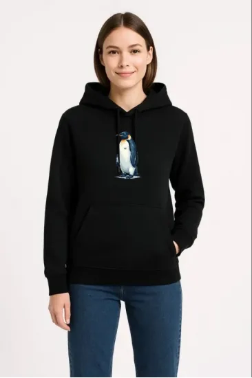 Oversize Hoodie - Sırt Baskılı Survivor Penguin Temalı, Felsefi Yazılı Kapüşonlu Sweatshirt - Siyah Oversize Hoodie - Sırt Baskılı Survivor Penguin Temalı, Felsefi Yazılı Kapüşonlu Sweatshirt - Siyah