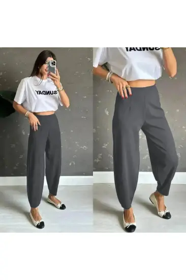 Kadın Yüksek Bel Krep Pantolon Kadın Yüksek Bel Krep Pantolon