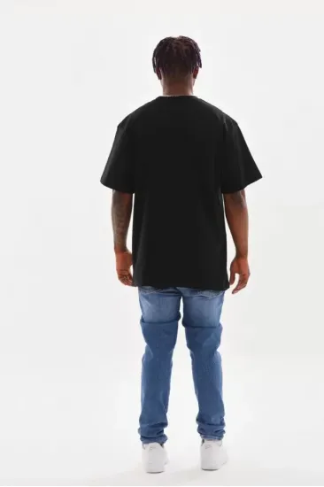 Unisex Baskılı Oversize T-Shirt - Siyah Unisex Baskılı Oversize T-Shirt - Siyah