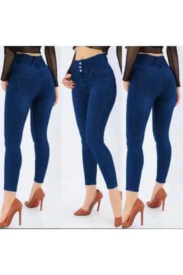 Yüksek Bel Likralı Jean Pantolon 90 Cm