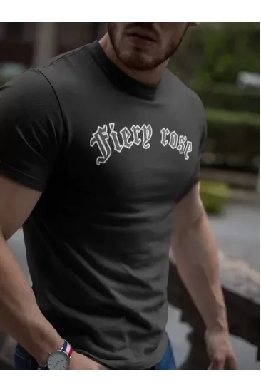 Erkek Bisiklet Yaka Baskılı Oversize T-Shirt - Siyah Erkek Bisiklet Yaka Baskılı Oversize T-Shirt - Siyah