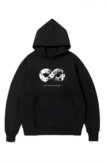 10 Kasıma Özel Üç İplik Kapşonlu Baskılı SweatShirt - Siyah 10 Kasıma Özel Üç İplik Kapşonlu Baskılı SweatShirt - Siyah