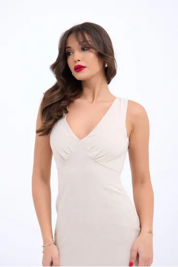 7124 ELBİSE-BEJ 7124 ELBİSE-BEJ