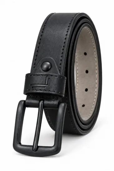 Erkek Siyah 3,5 Cm Dikiş Detaylı Metal Tokalı Kot Ve Kumaş Pantolon Kemeri Erkek Siyah 3,5 Cm Dikiş Detaylı Metal Tokalı Kot Ve Kumaş Pantolon Kemeri