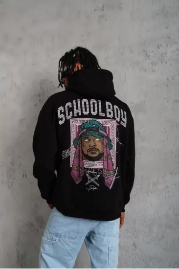Erkek SCHOOL BOY Baskılı Kapüşonlu Sweat - Siyah Erkek SCHOOL BOY Baskılı Kapüşonlu Sweat - Siyah