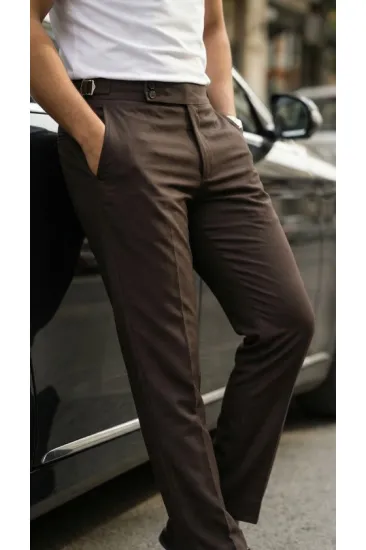 Erkek Toka Detaylı Oldmoney Kumaş Pantolon Erkek Toka Detaylı Oldmoney Kumaş Pantolon