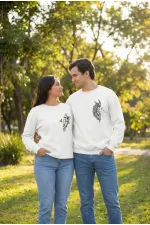 Sevgililer Günü Baskılı Oversize Bisiklet Yaka Sweatshirt - Beyaz Sevgililer Günü Baskılı Oversize Bisiklet Yaka Sweatshirt - Beyaz