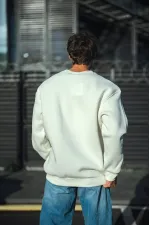 Erkek Bisiklet Yaka 3 İplik Pamuklu Basic SweatShirt - Beyaz Erkek Bisiklet Yaka 3 İplik Pamuklu Basic SweatShirt - Beyaz