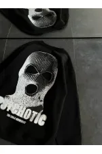 Kadın 3 iplik Kışlık Bisiklet Yaka Baskılı SweatShirt - Siyah Kadın 3 iplik Kışlık Bisiklet Yaka Baskılı SweatShirt - Siyah