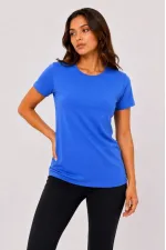 Kadın Basic Bisiklet Yaka Yazlık Slim fit T-Shirt - Mavi & Hardal Sarısı Kadın Basic Bisiklet Yaka Yazlık Slim fit T-Shirt - Mavi & Hardal Sarısı