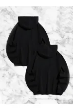 Sevgili Çift Kombini Örümcek Baskılı Kapüşonlu Sweatshirt Hoodie - Siyah Sevgili Çift Kombini Örümcek Baskılı Kapüşonlu Sweatshirt Hoodie - Siyah