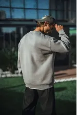 Erkek Bisiklet Yaka 3 İplik pamuklu Basic SweatShirt - Boyalı Gri Erkek Bisiklet Yaka 3 İplik pamuklu Basic SweatShirt - Boyalı Gri
