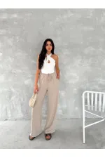 Kadın Ayrobin Oversize Kadın Pantalon - Bej