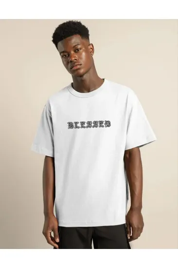 Erkek Baskılı T-Shirt Kısa Kol Bisiklet Yaka Regular Fit Rahat Kalıp Günlük Tişört - Beyaz Erkek Baskılı T-Shirt Kısa Kol Bisiklet Yaka Regular Fit Rahat Kalıp Günlük Tişört - Beyaz