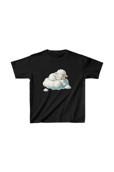 Unisex Çocuk Baskılı T-Shirt - Siyah