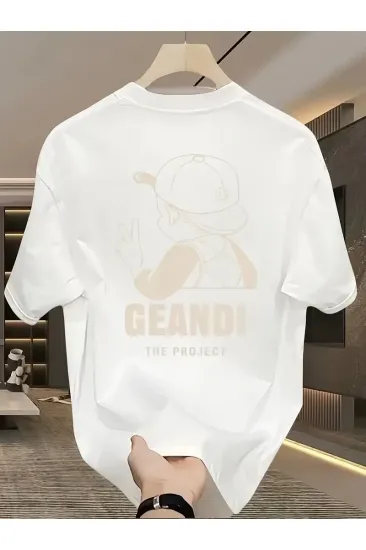 Kadın T-Shirt "GANDHI The Project" Baskılı Kısa Kollu tişört - Beyaz Kadın T-Shirt "GANDHI The Project" Baskılı Kısa Kollu tişört - Beyaz