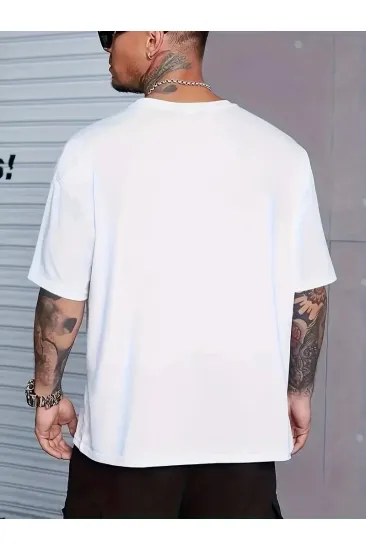 Erkek Baskılı Tişört Kısa Kol Bisiklet Yaka Regular fit Rahat kalıp T-Shirt - Beyaz Erkek Baskılı Tişört Kısa Kol Bisiklet Yaka Regular fit Rahat kalıp T-Shirt - Beyaz